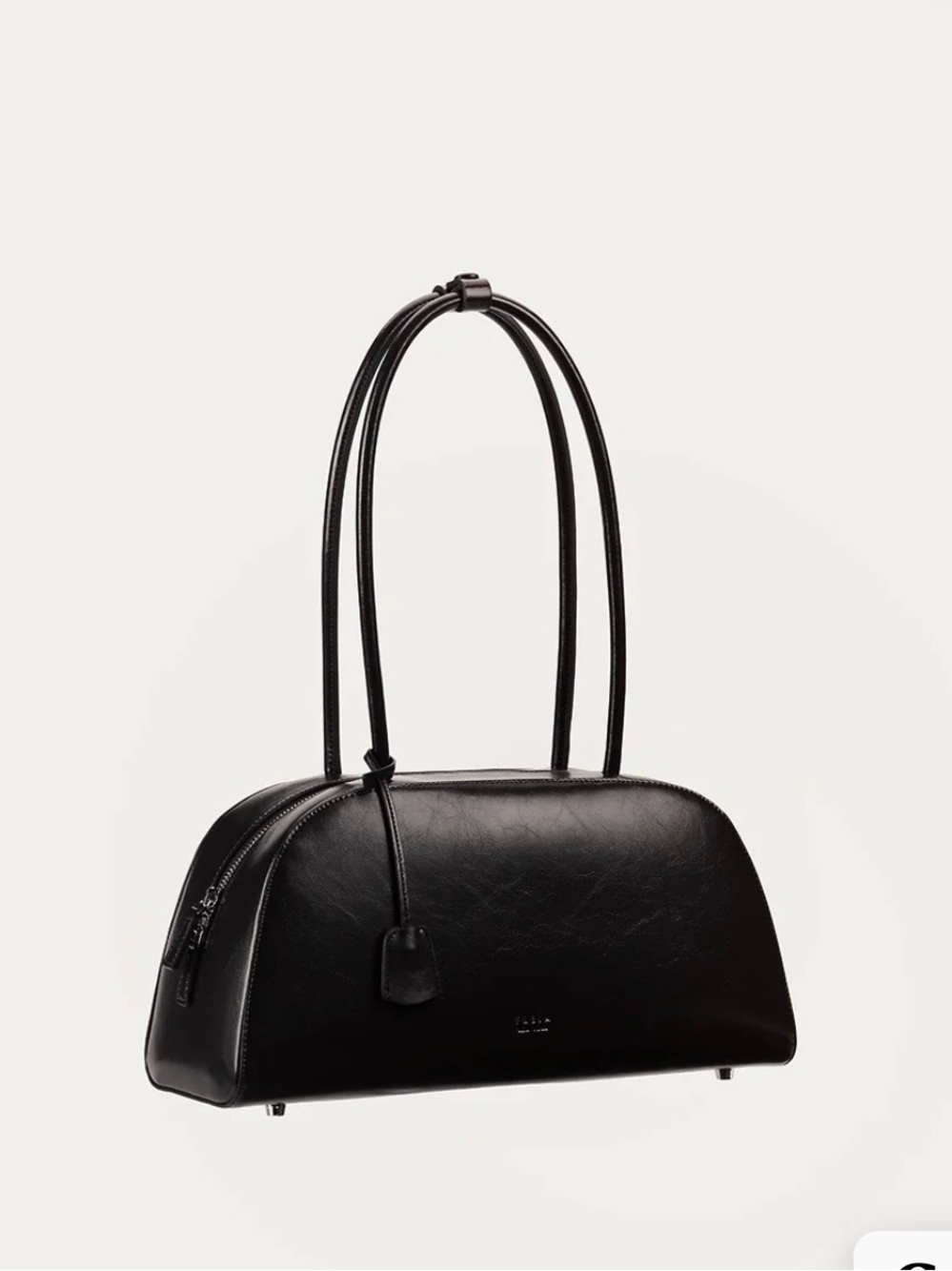 Freja New York Alma Minimalist Black Women’s Shoulder Bag with Double Handles